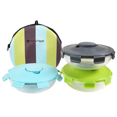 Prêt-à-Paquet Salad Lunch Boxes Green/Blue/Black - Set of 3