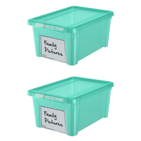 Storage Boxes with Erase Marker 5L - Set of 2