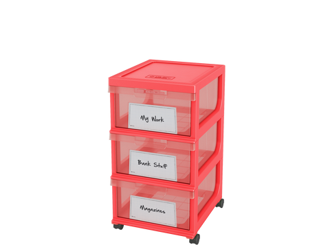 3 Storage Drawers with Erase Marker - 5L