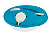 Image of Blue Salad Box with Fork & Sauce - Set of 6