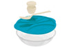 Image of Blue Salad Box with Fork & Sauce - Set of 3