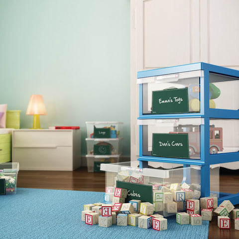Storage Boxes with Erase Marker 11L - Set of 4