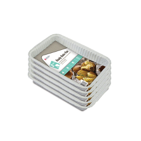 Medium Aluminum Foil Container with pre-fitted parchment paper - Set of 5