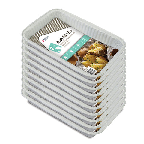 Large Aluminum Foil Container with pre-fitted parchment paper - Set of 10