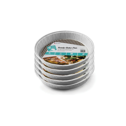 Round Aluminum Foil Container with pre-fitted parchment paper - Set of 5