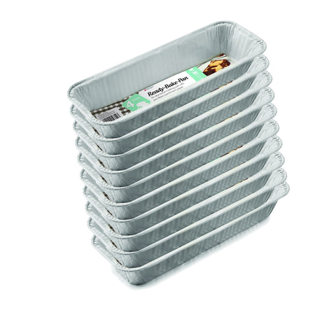 English Cake Aluminum Foil Container with pre-fitted parchment paper - Set of 10