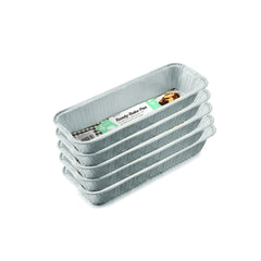 English Cake Aluminum Foil Container with pre-fitted parchment paper - Set of 5